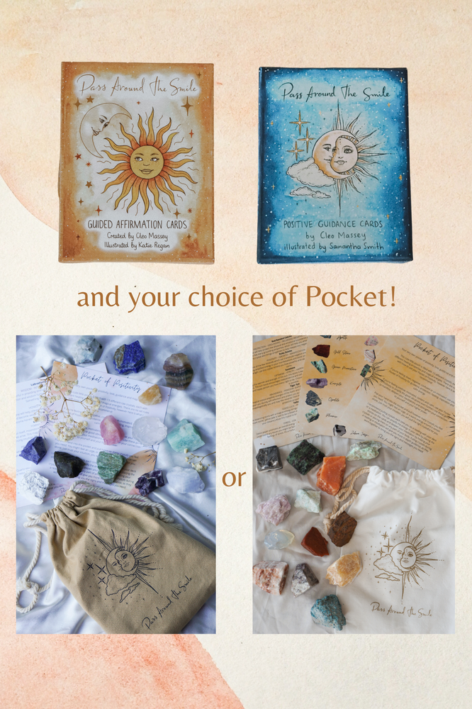 The Good Vibrations Bundle ☀ Positive Guidance Cards + Guided Affirmation Cards + Your Choice of Pocket of Positivity