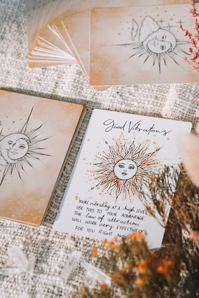
                  
                    The Good Vibrations Bundle ☀ Positive Guidance Cards + Guided Affirmation Cards + Your Choice of Pocket of Positivity
                  
                
