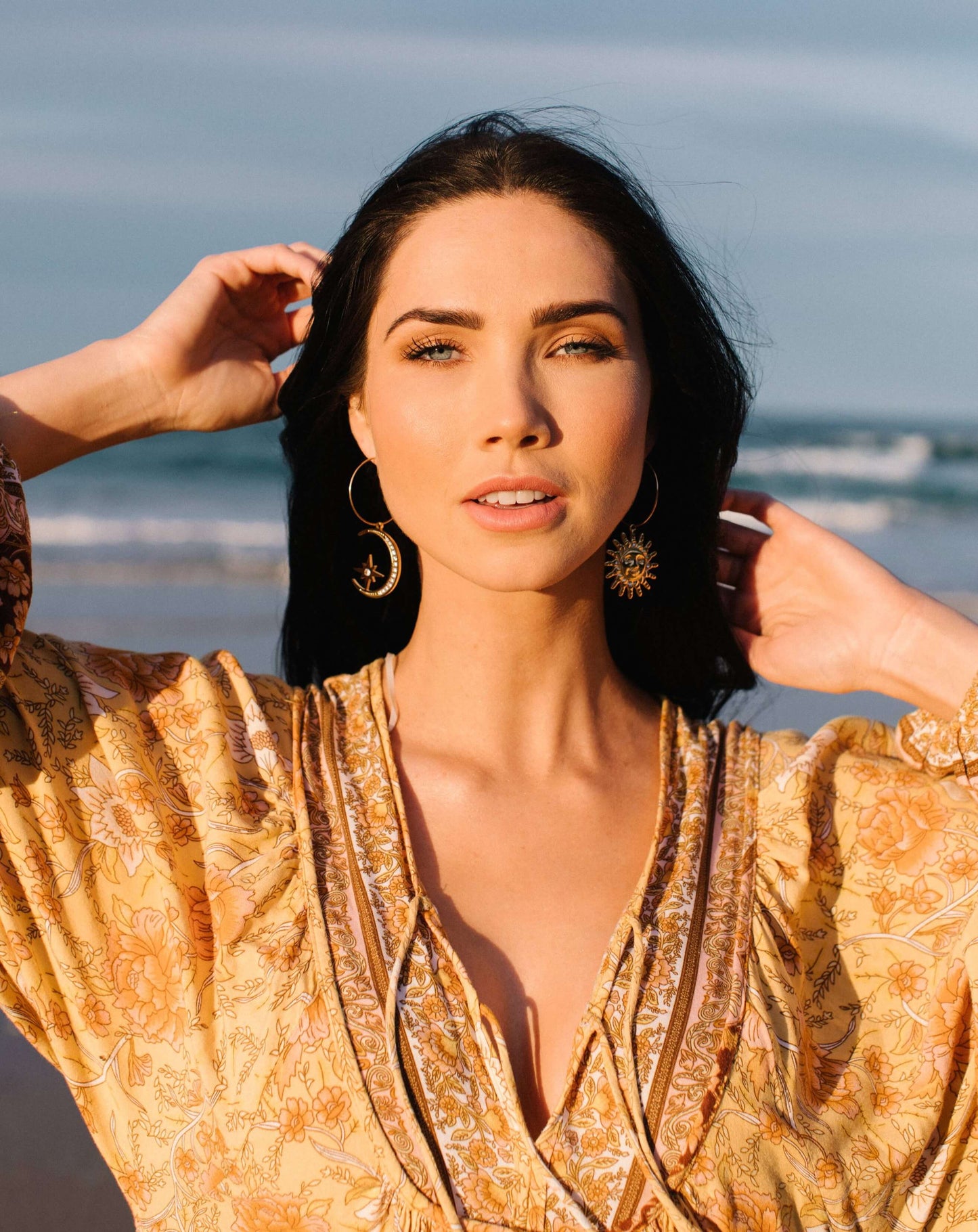 Sun and Moon Earrings, one moon, one sun, perfect for your boho outfit. Magical Jewellery. Boho Jewels.